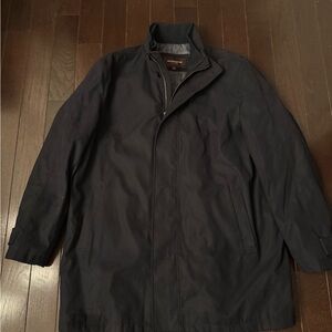 Johnston & Murphy Black Winter Trench Coat